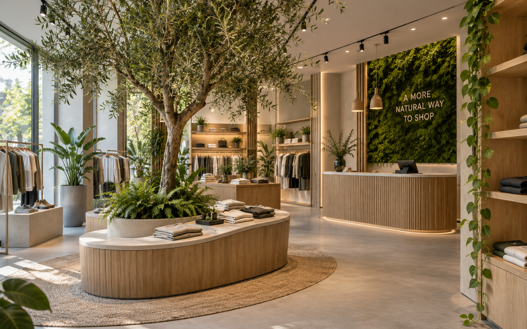 Diseño biofílico: cómo integrar naturaleza en las tiendas